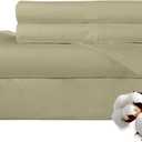 ROYALE LINENS 300 Thread Count 100% Long Staple Combed Cotton Sheet Set - 4 Piece Queen Bed Sheets - 1 Fitted, 1 Flat & 2 Pillow Cases - Soft Cool & Crisp Sheet Set (Queen, Sage Green)