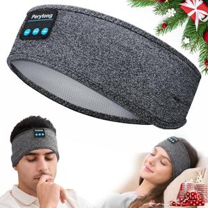 Perytong Sleep Headphones Wireless Headband Stretchable Bluetooth 5.4 Sleep Headband Earphones, Comfy Side Sleeping Earbuds with High Definition Stereo Speakers, Electronics, Gifts for Men Women (greywhite)