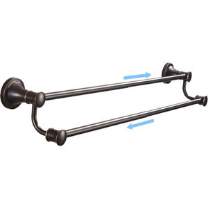 WOLIBEER Bronze Double Towel Bar, Adjustable 14.96 to 26.57 inches Towel Holder Oil Rubbed Farmhouse Towel Rack Rustic Towel Hanger Bathroom Wall Mounted