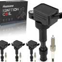 RANSOTO UF816 Ignition Coil Pack & Iridium Spark Plug Compatible with 2016-2021 Hyundai Elantra Kona Sonata Veloster Kia Forte Optima Soul 2.0L Replaces 93175 Set of 4