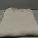 lifein Throw Blanket for Couch, Soft Boho Decor Bed Throw,Cozy White Chenille Knitted Small Farmhouse Lightweight Throw(White/Cream,50 * 60")