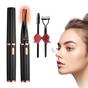 MGKO Heated Eyelash Curlers, 2 in 1 Clip-Type Eyelash Curler, Natural Curling 24 Hours Long Lasting, 3 Temperature Modes with USB Rechargeable, Gift for Women Girls (M-xz2), Black (M-xz2)