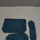 3 Pcs Makeup Bag Set for Women Corduroy Cosmetic Pouch Aesthetic Smile Travel Toiletry Bag Cute Purse Pouch Pencil Case Makeup Brushes Storage Organizer with Zipper(Dark Green,Solid Style)