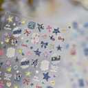 4 x Dedyel 5D Embossed Cute Nail Art Stickers Cartoon Kawaii Design Anime Self Adhesive Nail Stickers for Women Kids Girls Nails Art Decorations