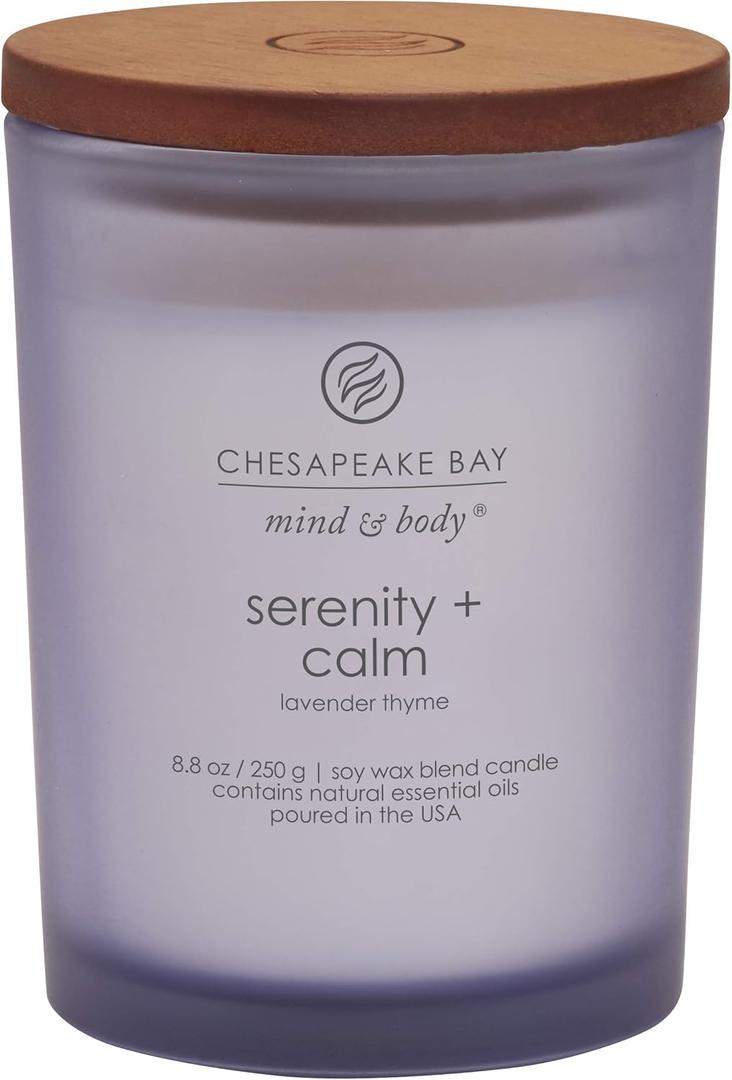 Chesapeake Bay Candle Medium Jar Scented Candle Serenity + Calm (Lavender Thyme) Home Dcor Orange Gifting Idea Burn Time of 50 Hours