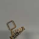 Rhinestones Encrusted Metal Bracelet and Case, Compatible with Apple Watch Bands 38mm-49mm (Series 11/10/1/SE/Ultra 2)- Bling Gold Women's Jewelry Strap, Luxury iWatch Bracelet with Screen Protector