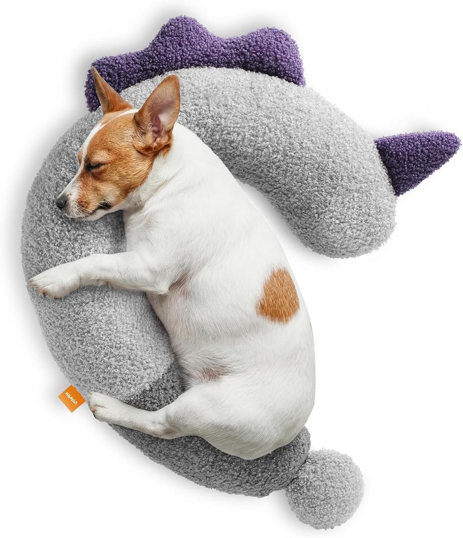 HiPetpy Dog Calming Pillow - Soft Neck Pillow for Dogs, Washable Sleep Pillow for Better Sleep, Reduces Anxiety, Gift for Small/Medium/Large Dogs and Cats (Purple)