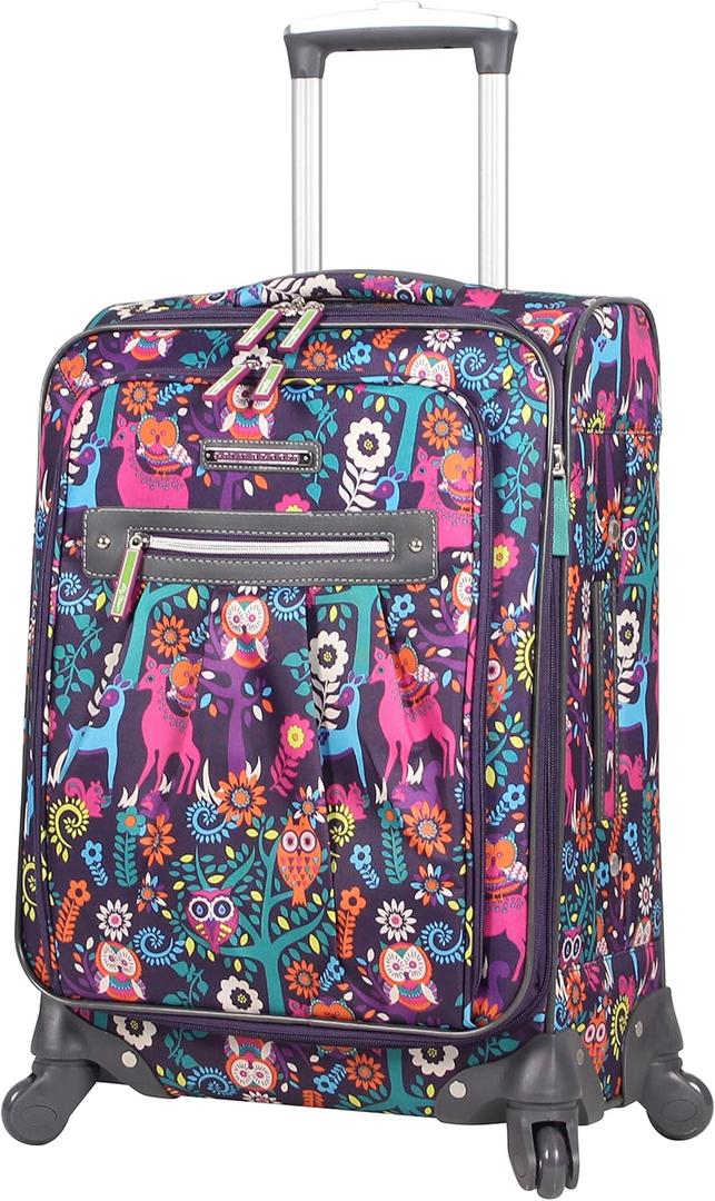 Lily Bloom Carry On Expandable Design Pattern Luggage With Spinner Wheels For Woman (20in, Wildwoods)