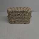 Toilet Paper Storage Basket with Lid, Freestanding Toilet Paper Holder, Bathroom Organizers and Storage, Wicker Basket for Bathroom Storage, Butter Milk