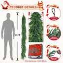 Christmas Cedar Garland for Staircase Real Touch Droopy Bendable Lifelike Faux Xmas Garlands for Decoration Christmas Green Pine Mantle Garland Thanksgiving Table Decorations Outdoor Indoor 72" (6ft-full)