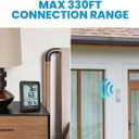 Newentor Indoor Outdoor Thermometer Wireless, Weather Stations Wireless Indoor Outdoor, Outdoor Thermometers for Patio House, Outside Inside Thermometers with Comfort Indicator, Black with 1 Sensor