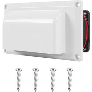 Flylin 12V RV Side Vent Fan, Air Vent Ventilation Fan with Mounting Screws Plastic Exhaust Fan for RV Motorhome Caravan Camper Boat Marine Yacht (White)