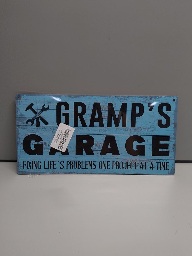 SET OF 3, Rustic Vintage Style Gramp's Garage Sign, Hanging Decorative Wood Plaque, Printed Wall Art Decor, Gift for Grandpa 12x6in