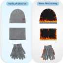 Cierto Winter Knit Beanie Hat Gloves Set for Men Women, Neck Warmer Scarf and Touch Screen Gloves