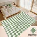 5x8 Checkered Washable Area Rug, Non-Slip Farmhouse Diamond Carpet for Living Room, Neutral Rug for Bedroom, Boys Room,Dining Room or Office