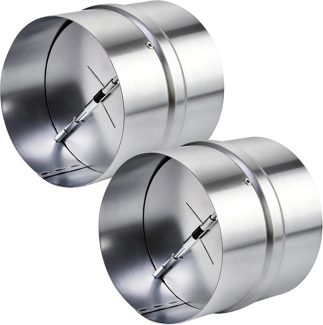 SOUJOY 2 Pack 4 Inch Backdraft Damper Duct, One-Way Airflow Duct Draft Stopper, Insert Backflow Preventer for Dryer, Ducting in Range Hoods, Bathrooms Fans and Kitchen Fan