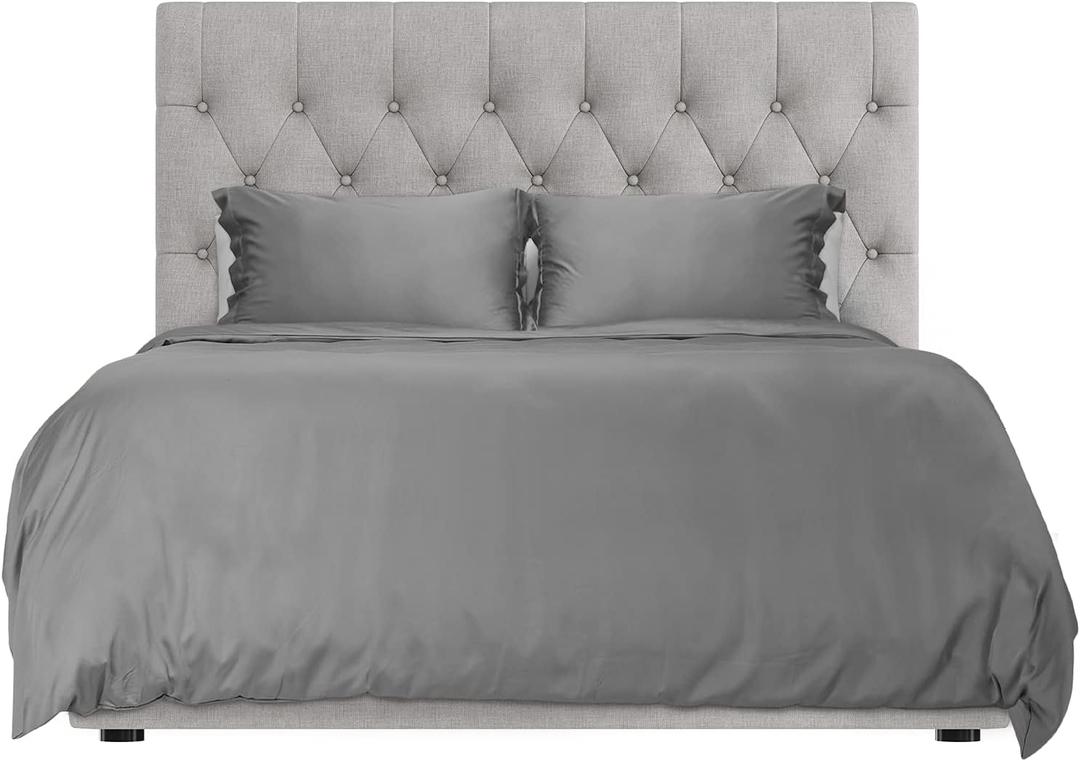 Hotel Sheets Direct 3 Piece Queen Duvet Cover Set, 100% Viscose Derived from Bamboo Comforter Cover with 2 Pillow Shams, Moisture-Wicking Silky Soft Texture, Cooling, Breathable, Easy Care, Dark Gray Hotel Sheets Direct 3 Piece Queen Duvet Cover Set, 100% Viscose Derived from Bamboo Comforter Cover with 2 Pillow Shams, Moisture-Wicking Silky Soft Texture, Cooling, Breathable, Easy Care, Dark Gray