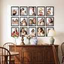 15 Pack Solid Wood 8x10 Picture Frames Black, Wall Mount or Tabletop Display
