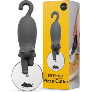 OTOTO Kitty Cut Pizza Cutter Wheel - Pizza Cutters Stainless Steel, Funny Kitchen Gadgets and Kitchen Gifts, Cat Gift for Women Cat Lovers OTOTO Kitty Cut Pizza Cutter Wheel - Pizza Cutters Stainless Steel, Funny Kitchen Gadgets and Kitchen Gifts, Cat Gift for Women Cat Lovers