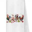 Trenstise Christmas Funny Chicken Kitchen Towels, Chicken Lover Lady Mom Gifts, Winter Holiday Xmas Farm Rooster Hen Decorative Dish Tea Hand Towels for Kitchen Bathroom, 16x24 Inch sizhiji 2 Pack