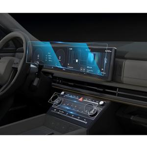 CDEFG For 2024 2025 2026 Hyundai Santa Fe Screen Protector - 12.3 Inch All-in-One 9H HD Tempered Glass & AC - Santa Fe (SE, SEL, XRT, Limited, Calligraphy) Touchscreen Accessories