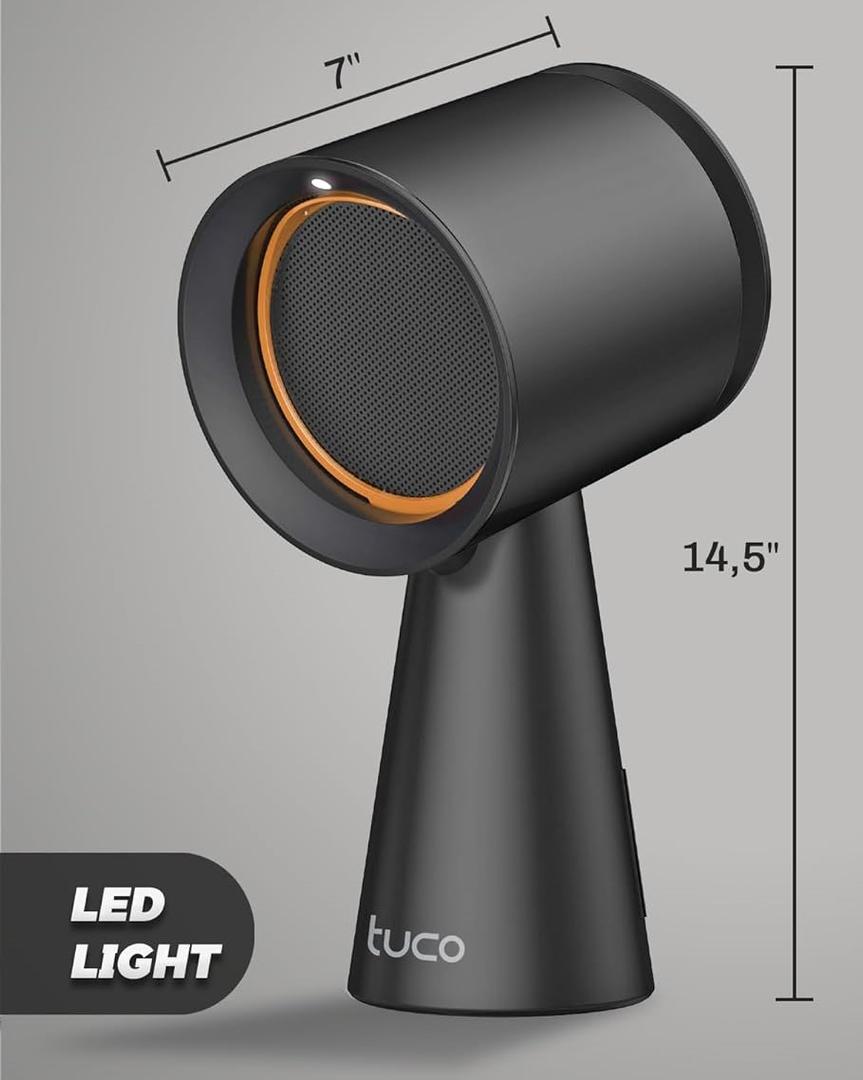 TUCO Portable Range Hood, Desktop Kitchen Exhaust Fan with 3 Speeds, Triple Filter Polymer, Aluminum & Carbon, Low Noise, Oil Collection Cup, Smoke Air Purifier for Indoor BBQ, Hot Pot and RV Kitchens (Black)