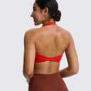 Aoxjox Women's Workout Halter Sport Bras Fitness Rosie Bra Yoga Crop Tank M