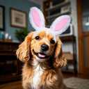 2 x Dog Easter Bunny Ears Costume Headband, Puppy Easter Outfit, Cute Pet Head Accessories for Halloween Party Headwear Supplies (Pink, Small)
