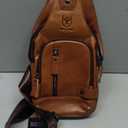 LUKZIJAES Genuine Leather Sling Bag for Men