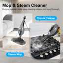 11-in-1 Steam Mop, 1550W Powerful Handheld Steam Cleaner, 260F Multi-Functional Floor Steamer with 21.3FT Cord for Floors, Hardwood, Tiles, Grout, Windows, Kitchen, Bath, Adjustable (Grey)