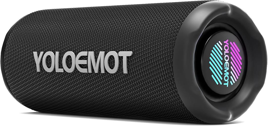 YOLOEMO 40W Portable Bluetooth Speaker, Enhanced Deep Bass, IPX7 Waterproof Outdoor Speaker with TWS Pairing, Bluetooth 5.3, 12H Playtime, RGB Lights, Ideal for Party, Beach, Camping