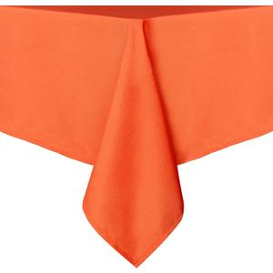 sancua Rectangle Tablecloth - 60 x 84 Inch - Stain and Wrinkle Resistant Washable Polyester Table Cloth, Decorative Fabric Table Cover for Dining Tables, Buffet Parties and Camping, Orange