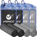 YQXCC 4 Pack Cooling Towel (47"x12") Ice Cool for Neck, Microfiber Soft Breathable Chilly Towels for Yoga, Sports, Golf, Gym, Camping, Running, Fitness, Workout & More Activities (Dark Gray*2/Light Gray*2)