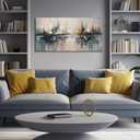 Abstract Canvas Wall Art Blue and Gray City Wall Decor for Living Room
20 x 40 Inches Home Office Decor,Modern Painting Wall Art for Bedroom,Minimalist Pictures for Living Room
