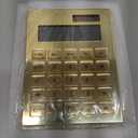 Acrylic Calculator with Stand, Battery and Solar Hybrid Powered Basic Calculator 12-Digit LCD Display, Home Office Desktop Accessories(Gold)