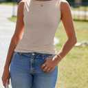 Imily Bela Womens Going Out Casual Tank Tops 2025 Trendy Summer Basic Sleeveless Backless T Shirts Cute Slim Fit Y2K Tee (Large, Grey)