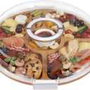 Round Charcuterie Board with Clear Lid, Travel Picnic Portable Cheese Board Charcuterie Boxes, Meat Fruit Serving Tray Platter, House Warming Gifts New Home, Gifts for Women (5 Compartments-round-white)