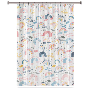 Peva Shower Curtain Happy Rainbows