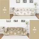 MEETSKY Couch Cover for Dogs Sofa Covers Washable, Simple Modern Geometric Jacquard Sofa Slipcover for 3 Cushion Couch Covers for Dogs, Use Thick Soft Fabric Couch Protector, 91" x 118", Khaki