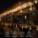 Solar Outdoor String Lights, 20Ft Vintage Rope Hemp Solar Patio Lights, Waterproof Warm White Solar Powered String Lights With 8 Modes 16 Shatterproof Bulbs for Garden Fence Stairs Balcony Caf Bistro