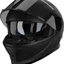 Motorcycle Helmet,Motorcycle Dual Visor Flip up Modular Full Face Helmet JR-815,DOT Approved Motorbike Helmet with Black Visor for Adults Men Women(XL,Matte Black )