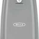 BELLA Electric Can Opener and Knife Sharpener, Multifunctional Jar and Bottle Opener with Removable Cutting Lever and Cord Storage, Stainless Steel Blade, Gray