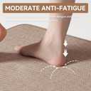 Kitchen Runner Rugs Non Slip Washable, Linen-Like 0.3" Thick Cushioned Absorbent Kitchen Mats for Floor, Mild Anti-Fatigue Long Sink Floor Mat Laundry Standing Mat, Easy Clean, Brown 17"x59"