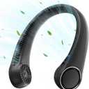 Portable Neck Fan Rechargeable, Hands-Free Cooling, 23.5hrs Runtime, Battery Powered Personal Wearable Fan Quiet, Summer Outdoor Travel Essentials, Birthday Gifts for Women Men Teens, Black