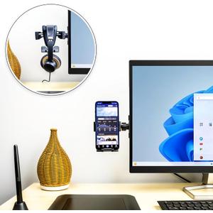 2-in-1: Cell Phone Holder/Mount by GadgetRest, can Hold Headphones Also, for Home and Office Only, Adjustable, Gravity Phone Mount, Fits All iPhones, All Samsung Galaxy Phones and Many More!