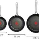 T-Fal x Jamie Oliver Nonstick Coated Stainless Steel Pans 9.5" & 11", Induction Compatible, Oven Safe up to 500F, Chef's Stainless Steel Skillet, Frying Pan, Silver