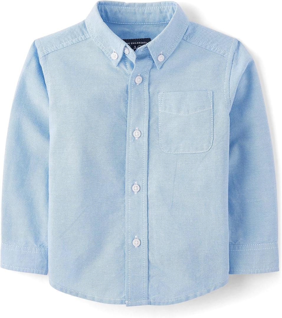 The Children's Place Baby Boys' Long Sleeve Oxford Button Down Shirt, Size: 4T