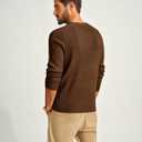 PJ PAUL JONES Men's Henley Long Sleeve Sweaters Solid Color Soft Warm Pullover Sweaters (M)