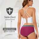 POKARLA Womens Cotton Underwear High Waist Full Coverage Briefs Soft Breathable Postpartum Panties Stretch Underpants (M)