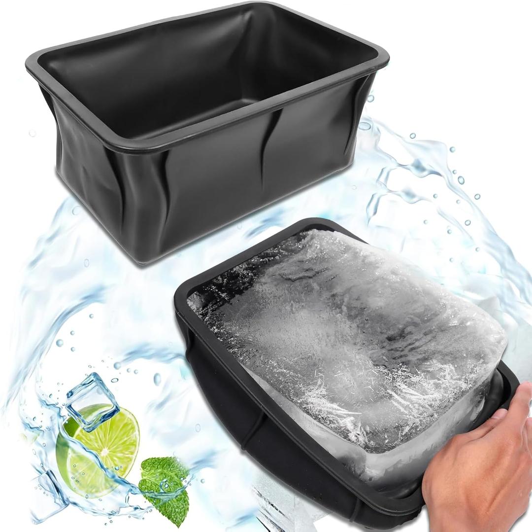 2 x 12 Lbs XXL Ice Molds | Silicon Ice Block Mold for Ice Baths | Cold Plunge Ice Molds | 12 Lb XXL Ice Block Mold | 11" x 7" x 5" Largest Ice Mold 